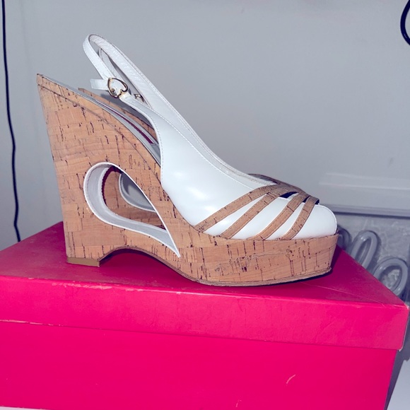 Betsey Johnson Shoes - Betsy Johnson size 8.5 white wedges.